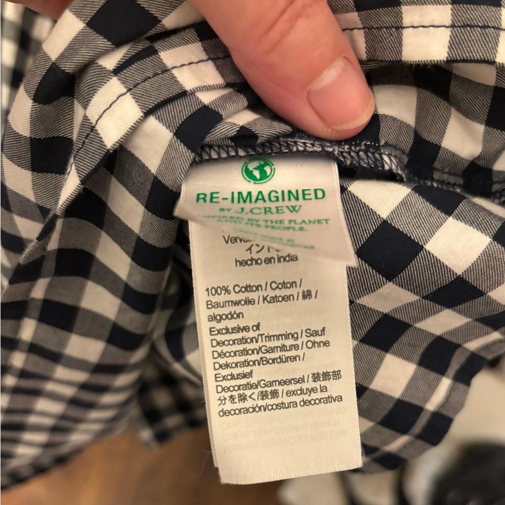 J. Crew Navy and White Gingham Sleeveless Top - Picture 4 of 4